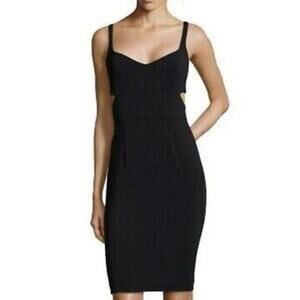 Jay Godrey Lauda Side Cut Out Black Mini Sheath Dress LBD Size Small